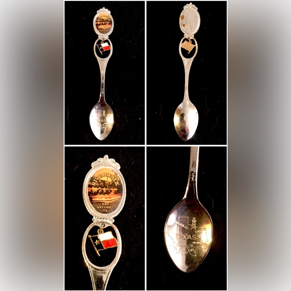 River walk SanAntonio Texas /collector spoon/w flag charm